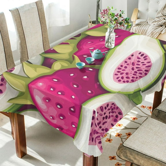 BZSMCE Square Tablecloth Dragon Fruit Pattern Tableclothes