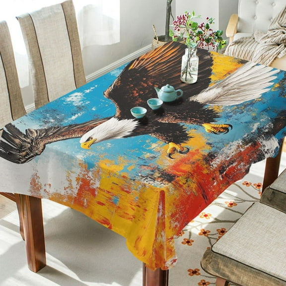 BZSMCE Square Tablecloth Eagles in Flight Pattern Tableclothes