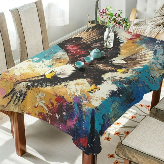 BZSMCE Square Tablecloth Eagles in Motio Pattern Tableclothes