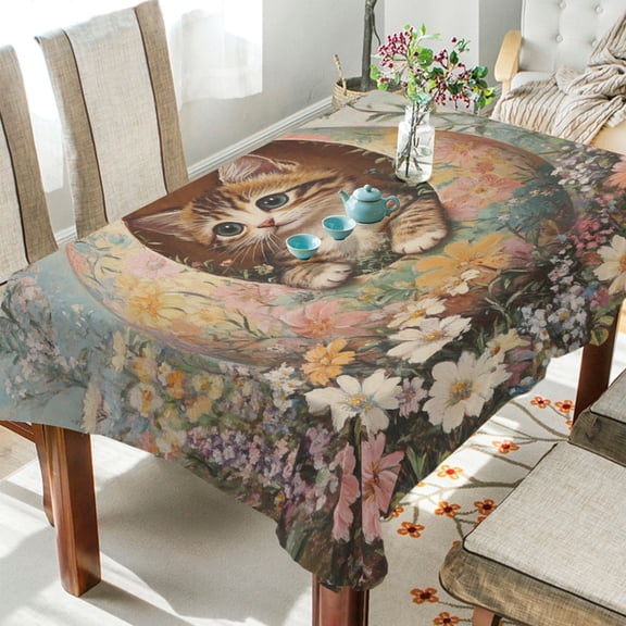 BZSMCE Square Tablecloth Easter Egg Cuddle Pattern Tableclothes