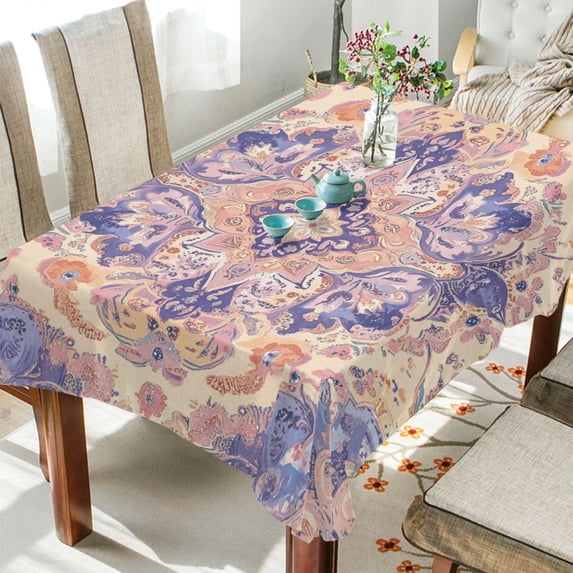 BZSMCE Square Tablecloth Elegant Floral Harmony Pattern Tableclothes