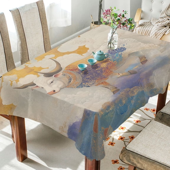 BZSMCE Square Tablecloth Elegant Floral Whispers Pattern Tableclothes