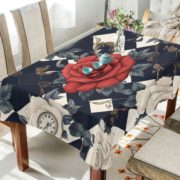 BZSMCE Square Tablecloth Eternal Romance Pattern Tableclothes