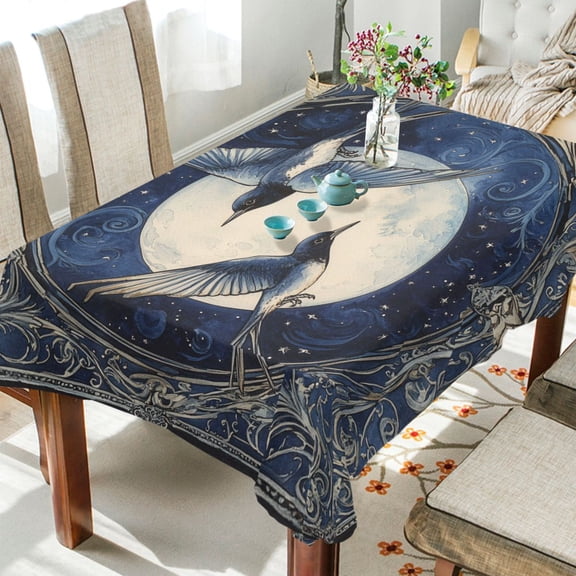 BZSMCE Square Tablecloth Flight under The Moon Pattern Tableclothes