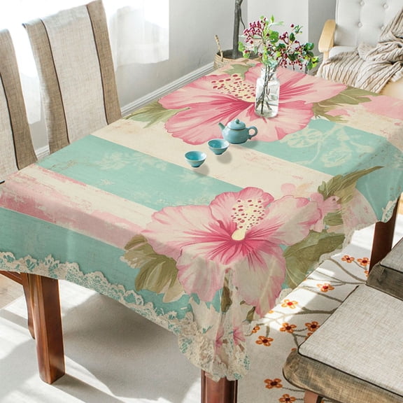 BZSMCE Square Tablecloth Floral Elegance Pattern Tableclothes
