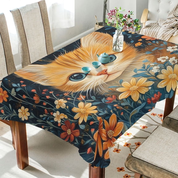 BZSMCE Square Tablecloth Floral Gaze Pattern Tableclothes