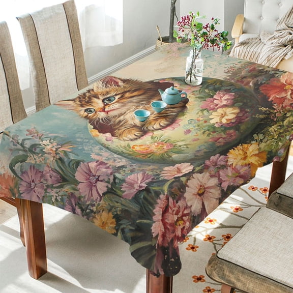 BZSMCE Square Tablecloth Floral Hatchling Pattern Tableclothes