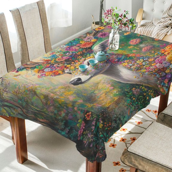 BZSMCE Square Tablecloth Floral Majesty in The Forest Pattern Tableclothes