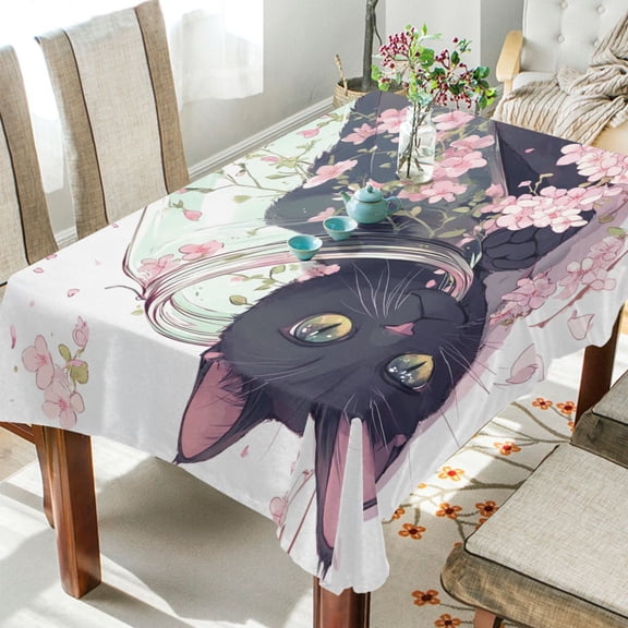 BZSMCE Square Tablecloth Floral Serenity Pattern Tableclothes