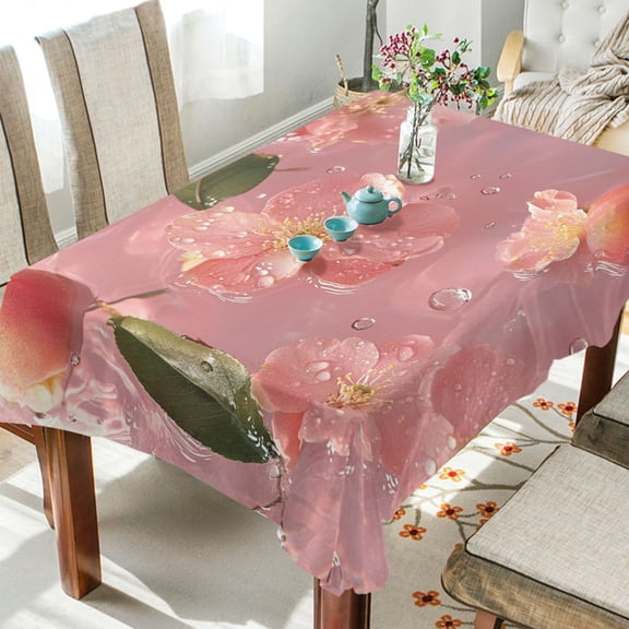 BZSMCE Square Tablecloth Floral Water Dance Pattern Tableclothes
