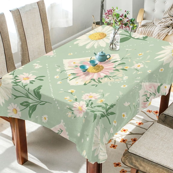 BZSMCE Square Tablecloth Floral Whimsy Pattern Tableclothes