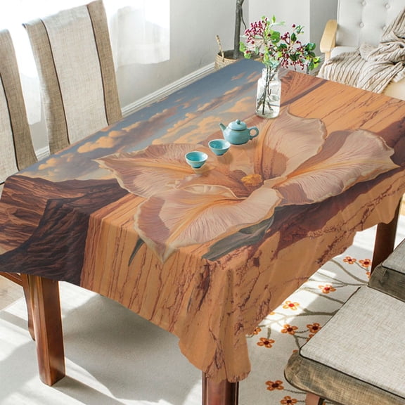 BZSMCE Square Tablecloth Flower in Desert Pattern Tableclothes