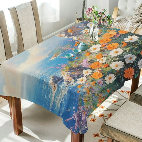 BZSMCE Square Tablecloth Forals on The Edgs Pattern Tableclothes
