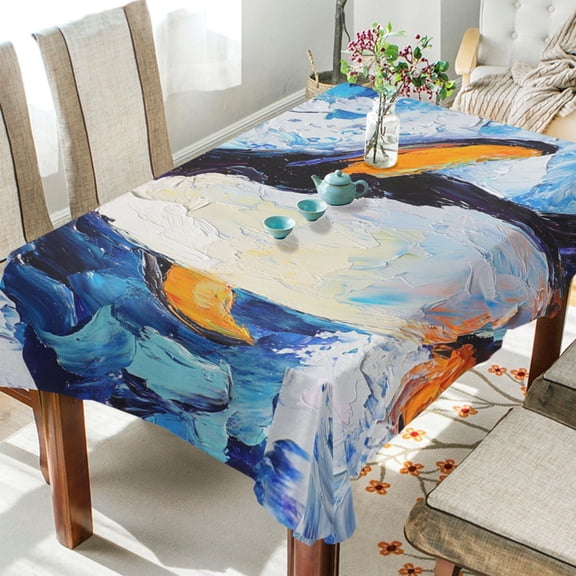 BZSMCE Square Tablecloth Frozen Splendor Pattern Tableclothes