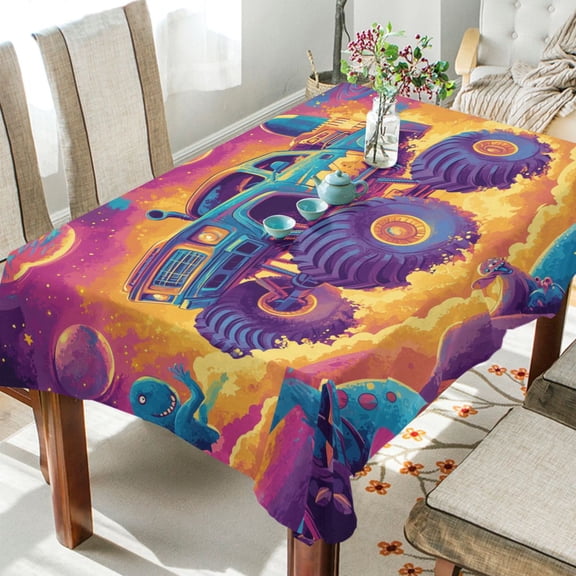 BZSMCE Square Tablecloth Galactic Monster Adventure Pattern Tableclothes