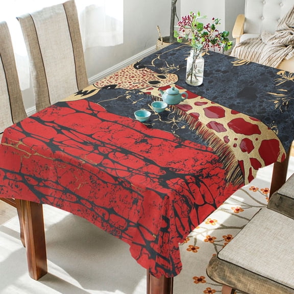 BZSMCE Square Tablecloth Giraffes Pattern Tableclothes