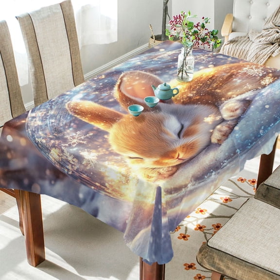 BZSMCE Square Tablecloth Glittering Dreamscap Pattern Tableclothes