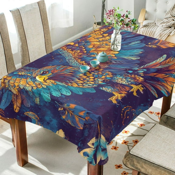 BZSMCE Square Tablecloth Green Bird Patren Pattern Tableclothes