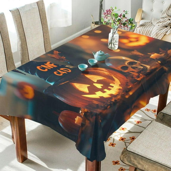 BZSMCE Square Tablecloth Halloween Pumpkin Pattern Pattern Tableclothes