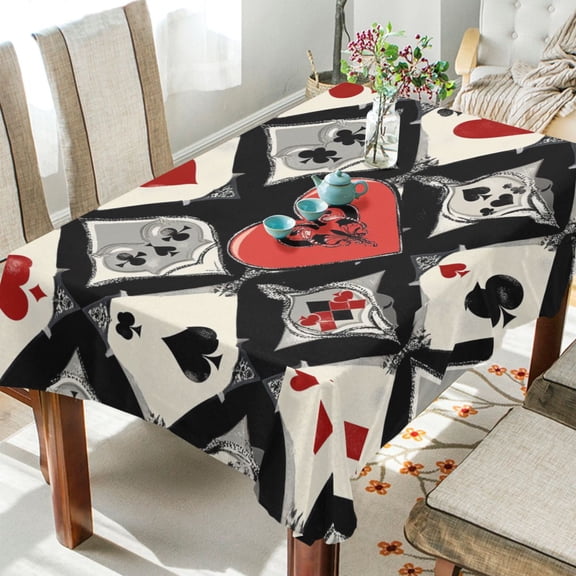 BZSMCE Square Tablecloth Heart Of The Game Pattern Tableclothes