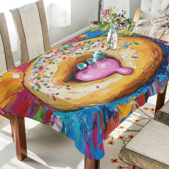 BZSMCE Square Tablecloth Heartfelt Indulgence Pattern Tableclothes