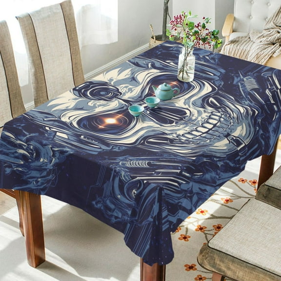 BZSMCE Square Tablecloth Horror Robot Pattern Tableclothes