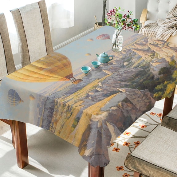 BZSMCE Square Tablecloth Hot Air Balloon Pattern Tableclothes