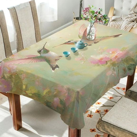 BZSMCE Square Tablecloth Hummingbird Harmony Pattern Tableclothes