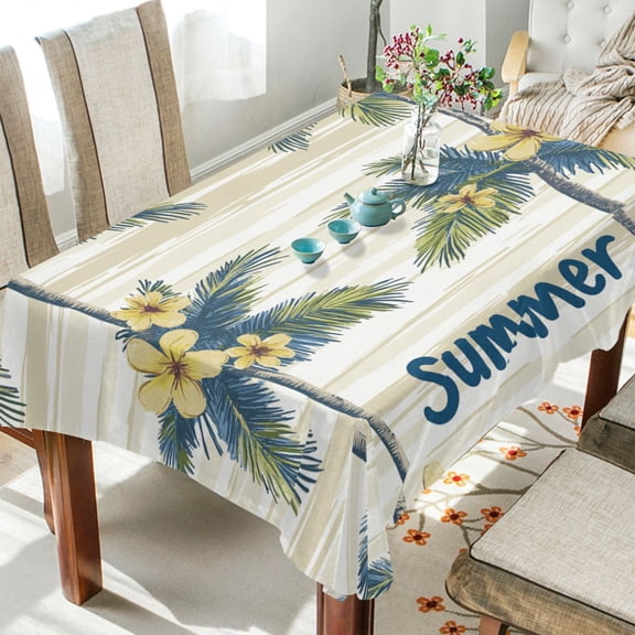 BZSMCE Square Tablecloth Island Blooms Pattern Tableclothes