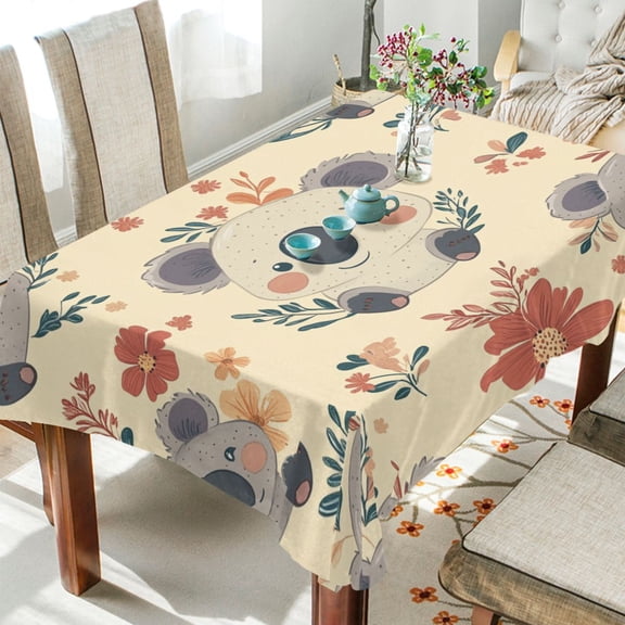BZSMCE Square Tablecloth Koala Cuddles Pattern Tableclothes