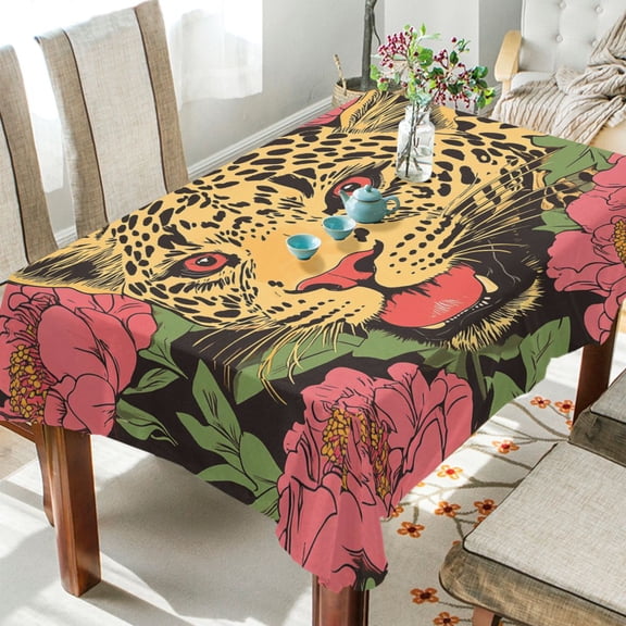 BZSMCE Square Tablecloth Leopard Among Pattern Tableclothes