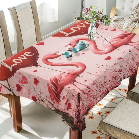 BZSMCE Square Tablecloth Love in Flight Pattern Tableclothes