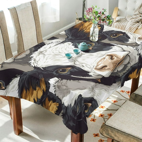 BZSMCE Square Tablecloth Milk Cow Pattern Pattern Tableclothes