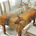 thumbnail image 1 of BZSMCE Square Tablecloth Mule Deer Cross The Forest Pattern Tableclothes, 1 of 9