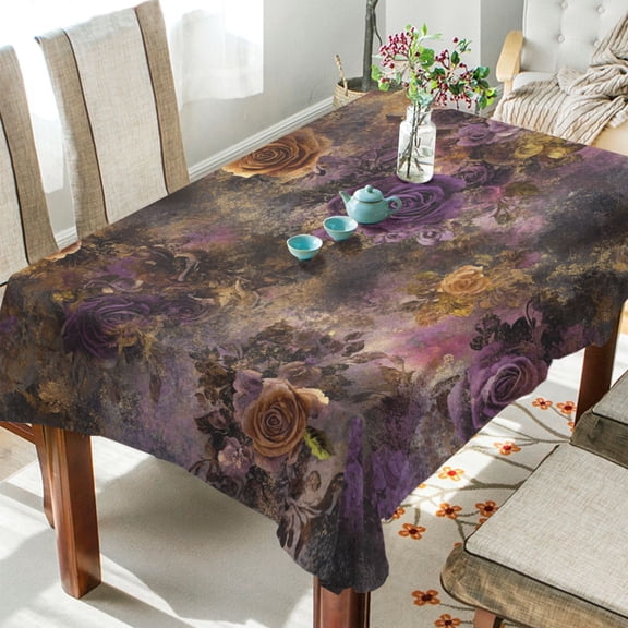 BZSMCE Square Tablecloth Mystic Blooms Pattern Tableclothes