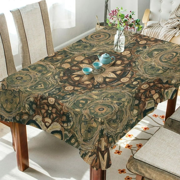 BZSMCE Square Tablecloth Organic Symmetry Pattern Tableclothes