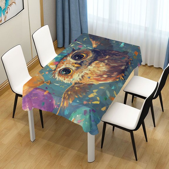 BZSMCE Square Tablecloth Owl Fly Pattern Pattern Tableclothes