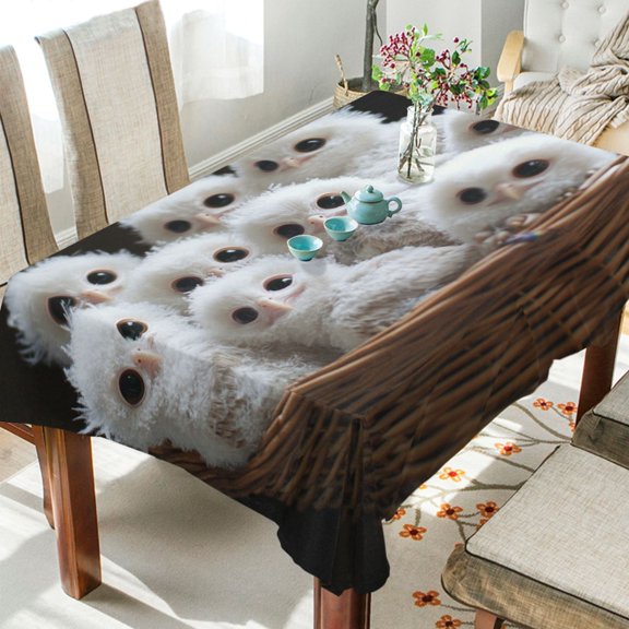 BZSMCE Square Tablecloth Owls in A Cozy Nest Pattern Tableclothes