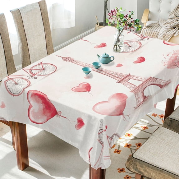 BZSMCE Square Tablecloth Parisian Romance Pattern Tableclothes
