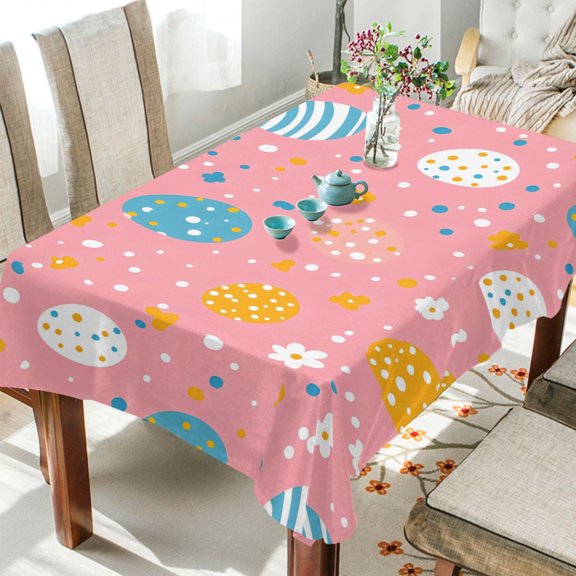 BZSMCE Square Tablecloth Pastel Easter Egg Pattern Pattern Tableclothes