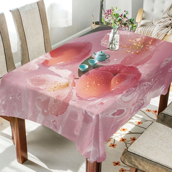 BZSMCE Square Tablecloth Peachy Serenity Pattern Tableclothes