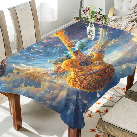 BZSMCE Square Tablecloth Pineapple Fly on The Sky Pattern Tableclothes