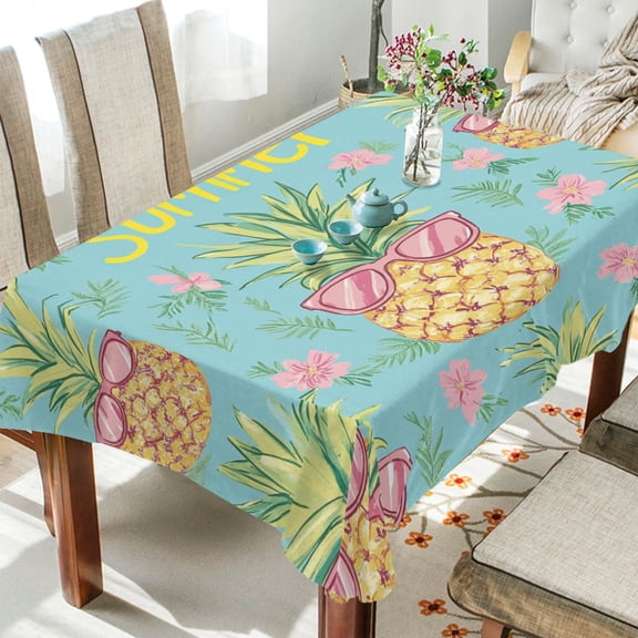 BZSMCE Square Tablecloth Pineapple Party Pattern Tableclothes