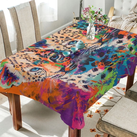 BZSMCE Square Tablecloth Playful Lion Parade Pattern Tableclothes