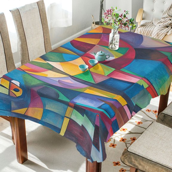 BZSMCE Square Tablecloth Prismatic Stallion Pattern Tableclothes