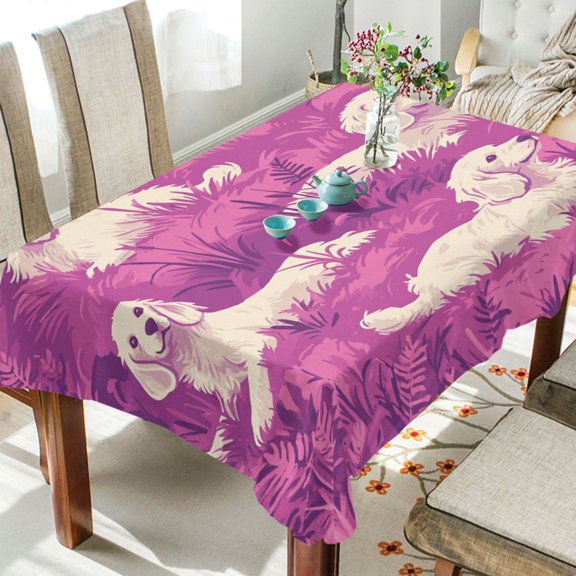 BZSMCE Square Tablecloth Puppy Paradise Pattern Tableclothes
