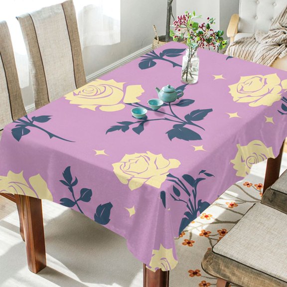 BZSMCE Square Tablecloth Purple Flower Pattern Pattern Tableclothes
