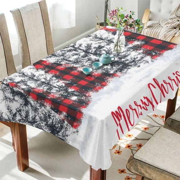BZSMCE Square Tablecloth Red Black Buffalo Plaid Painting Pattern Tableclothes