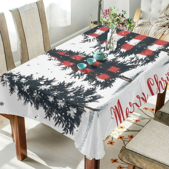 BZSMCE Square Tablecloth Red Black Buffalo Plaid Pattern Pattern Tableclothes