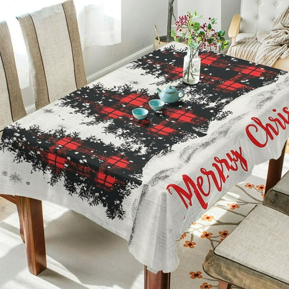 BZSMCE Square Tablecloth Red Black Buffalo Plaid Printing Pattern Tableclothes